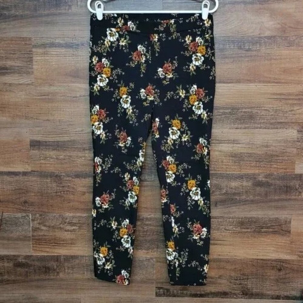 Black floral pants